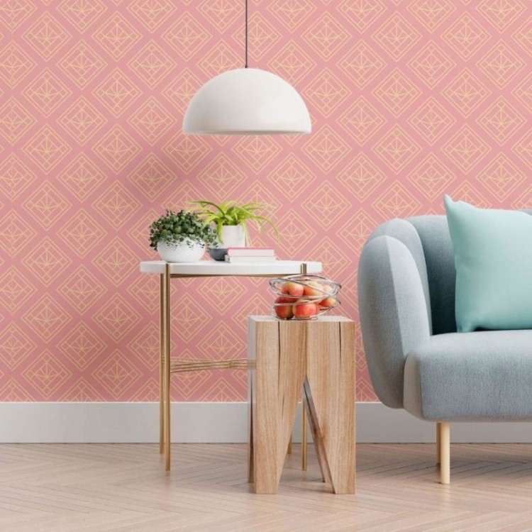 Papel de Parede Adesivo Geométrico Art Déco...