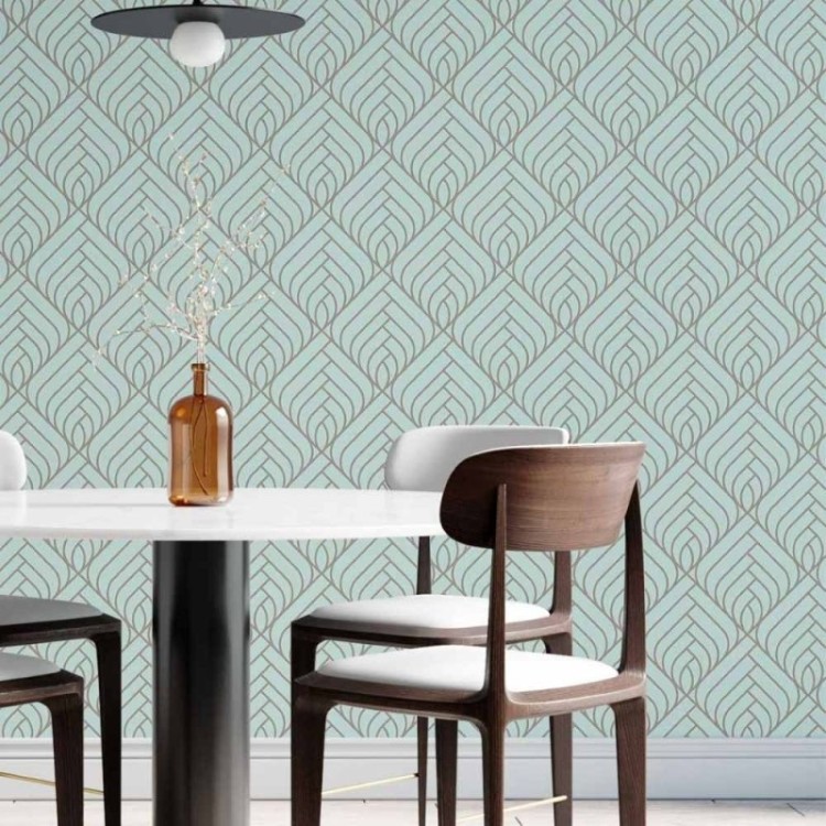 Papel de Parede Adesivo Geométrico Art Deco...