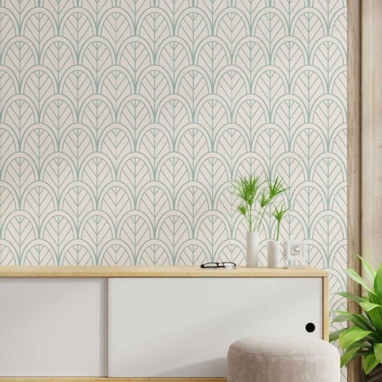 Papel de Parede Adesivo Geométrico Art Deco...