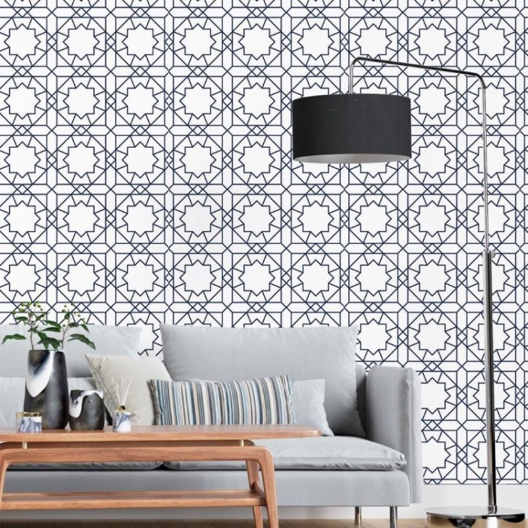 Papel de Parede Adesivo Geométrico Art Deco...