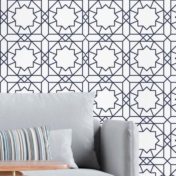Papel de Parede Adesivo Geométrico Art Deco...