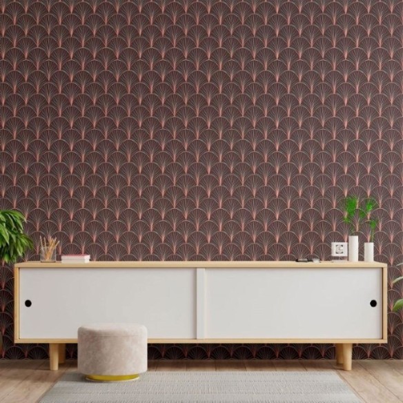 Papel de Parede Adesivo Geométrico Art Déco Rose N013016