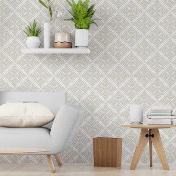 Papel de Parede Adesivo Geométrico Artístico Floral N06082