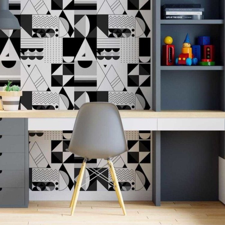 Papel de Parede Adesivo Geométrico Artístico...