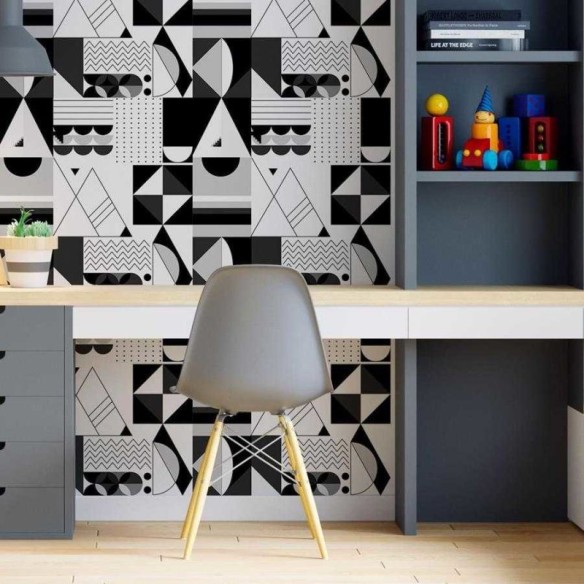 Papel de Parede Adesivo Geométrico Artístico N06179