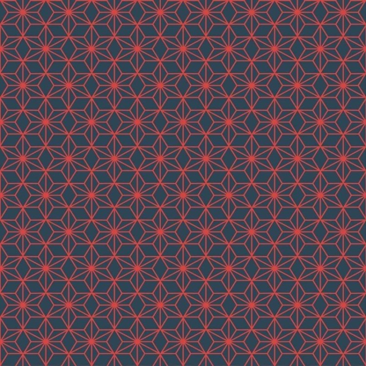 Papel de Parede Adesivo Geométrico Azul e...