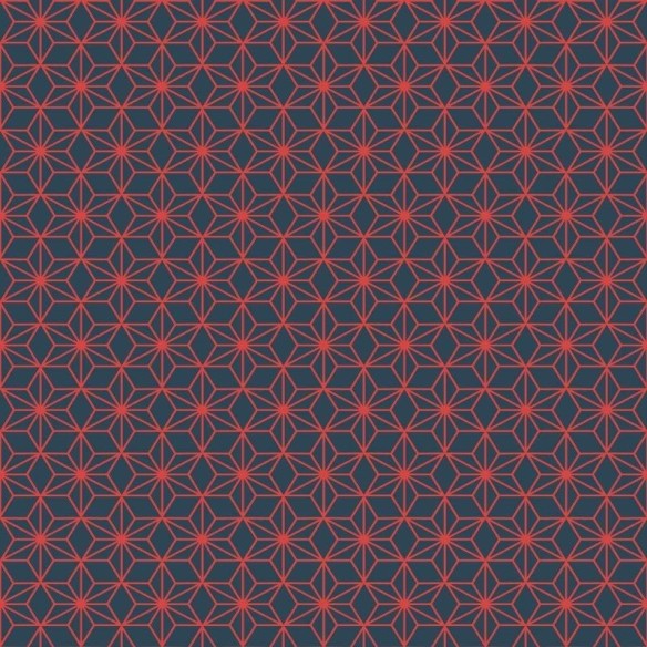 Papel de Parede Adesivo Geométrico Azul e Vermelho N04104