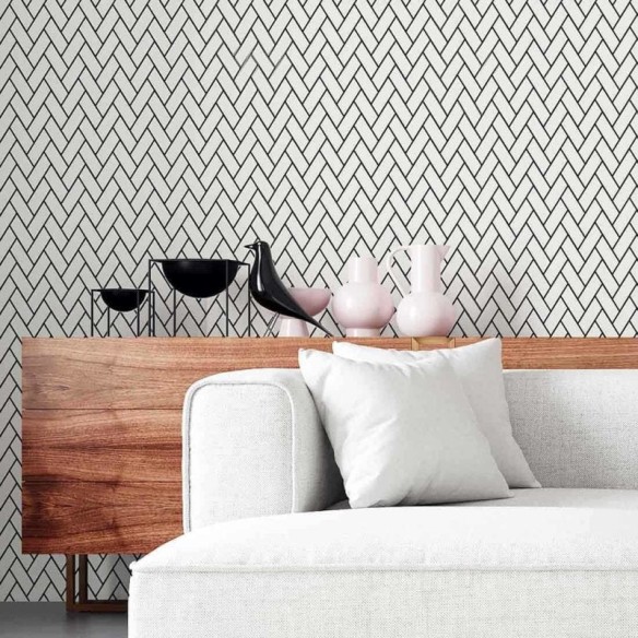 Papel de Parede Adesivo Abstrato Chevron N02166