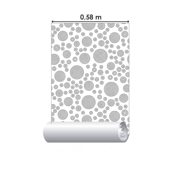 Papel de Parede Adesivo Geométrico Bolinhas Colorir N017053