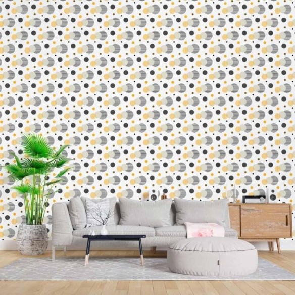 Papel de Parede Adesivo Geométrico Bolinhas N015057