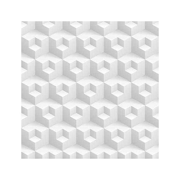 Papel de Parede Adesivo Geometrico branco 3d 0179
