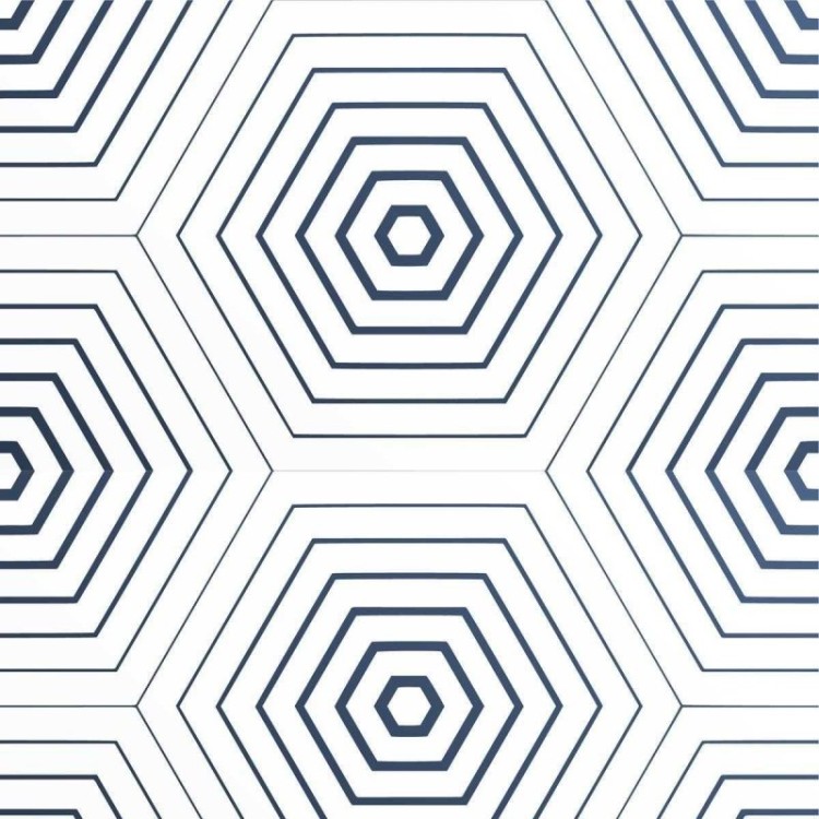Papel de Parede Adesivo Geométrico Branco e...