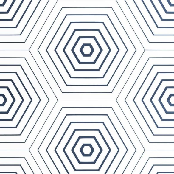 Papel de Parede Adesivo Geométrico Branco e Azul N05202
