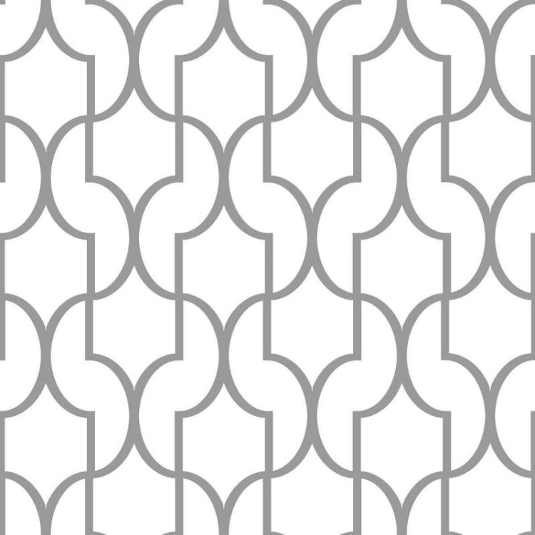 Papel de Parede Adesivo Geométrico Branco e...