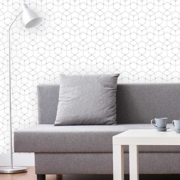 Papel de Parede Adesivo Abstrato Cinza 286899998