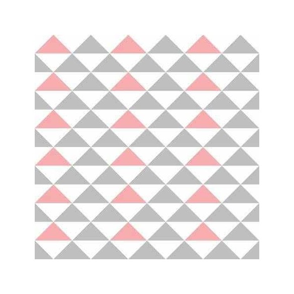 Papel de Parede Adesivo Geométrico Cinza Rosa Triângulos 564641358652