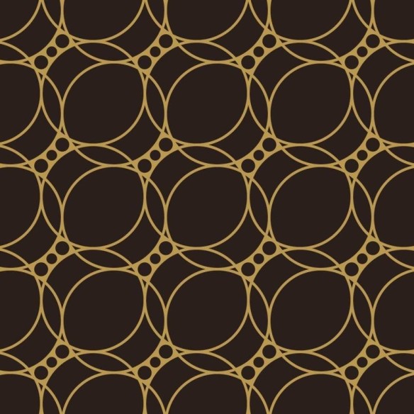 Papel de Parede Adesivo Geométrico Círculos Dourado N05275