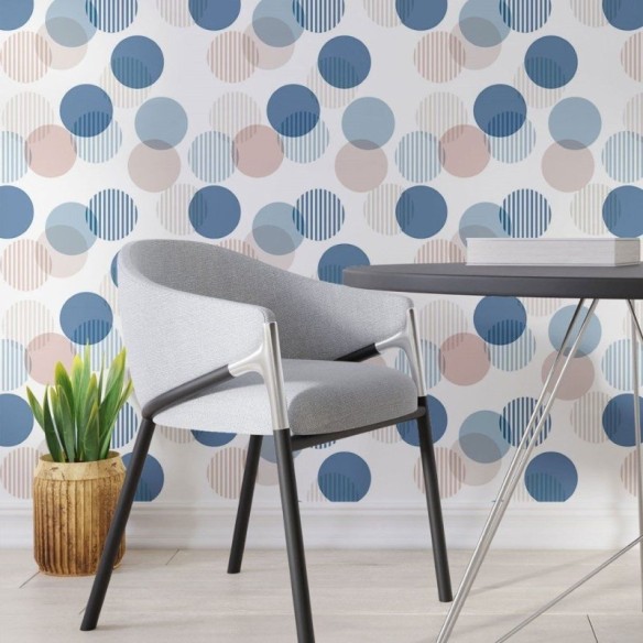 Papel de Parede Adesivo Geométrico Círculos N013275