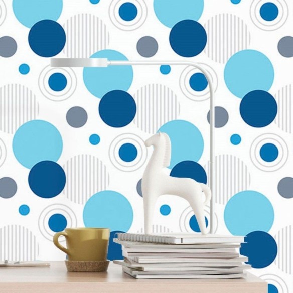 Papel de Parede Adesivo Geométrico Circulos N016068