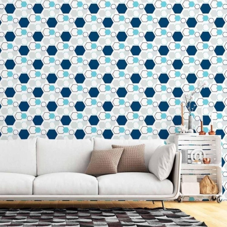 Papel de Parede Adesivo Geométrico Colmeia N015058