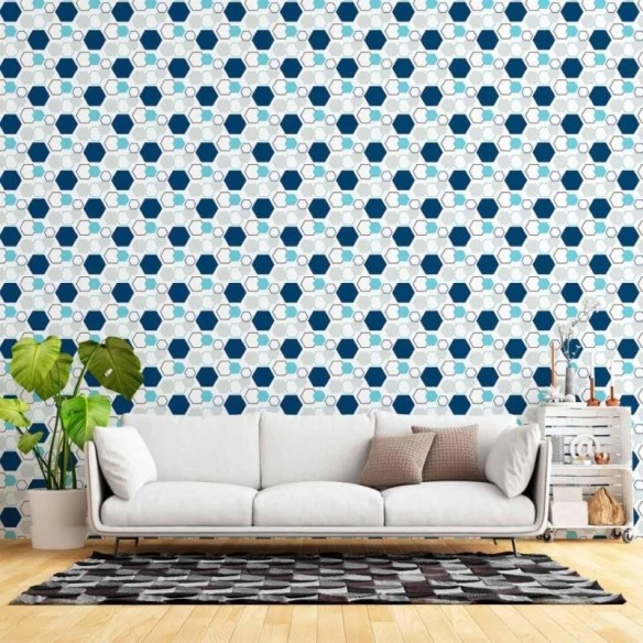 Papel de Parede Adesivo Geométrico Colmeia N015058