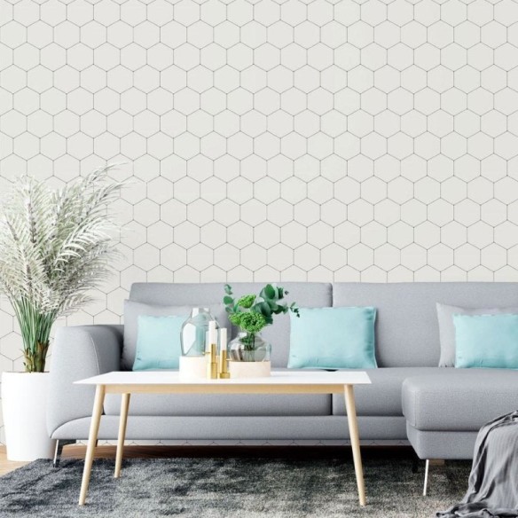 Papel de Parede Adesivo Geométrico Colmeia N015156
