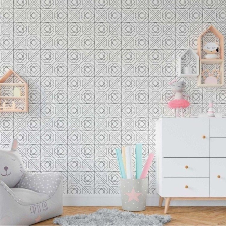 Papel de Parede Adesivo Geométrico Colorir N018026