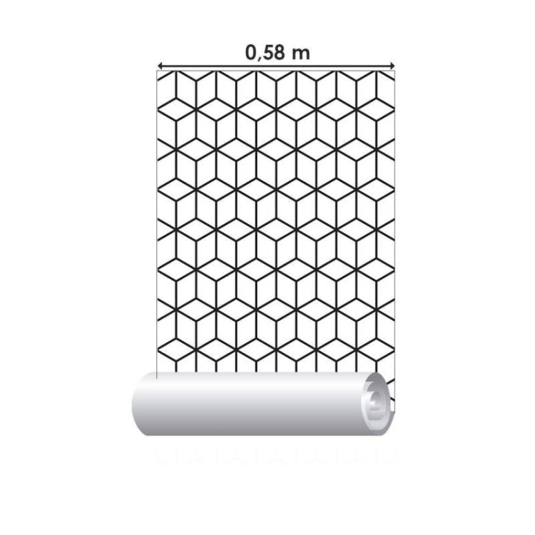 Papel de Parede Adesivo Geométrico Cubos 3D...