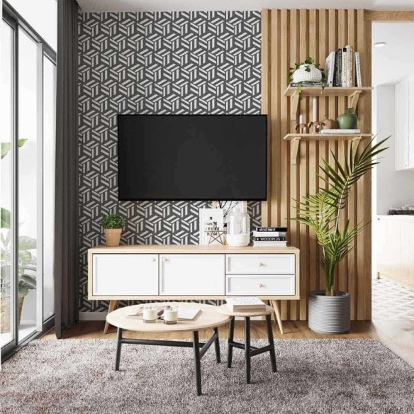 Papel de Parede Adesivo Geométrico Cubos N4204