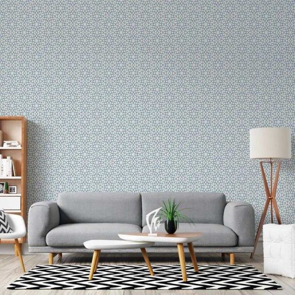 Papel de Parede Adesivo Geométrico em Linhas Azul N05220