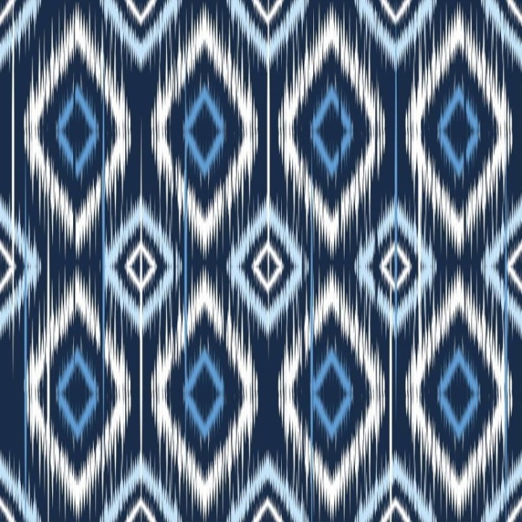Papel de Parede Adesivo Geométrico Étnico Azul...