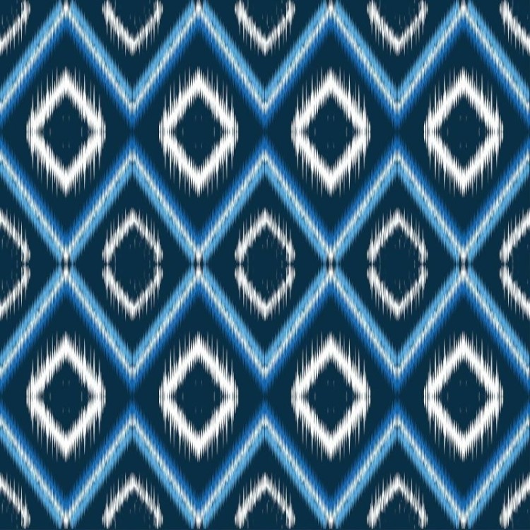 Papel de Parede Adesivo Geométrico Étnico Azul...