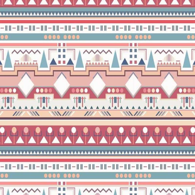 Papel de Parede Adesivo Geométrico Étnico Rosa...