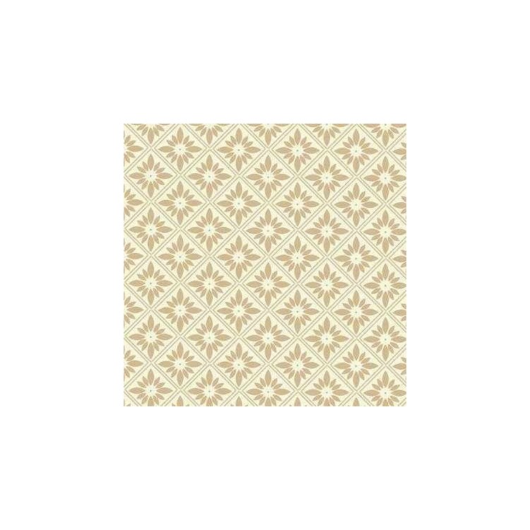 Papel de Parede Adesivo Geométrico Floral Bege...