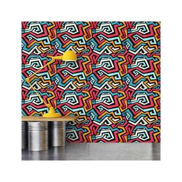 Papel de Parede Adesivo Abstrato colorido geométrico 0177