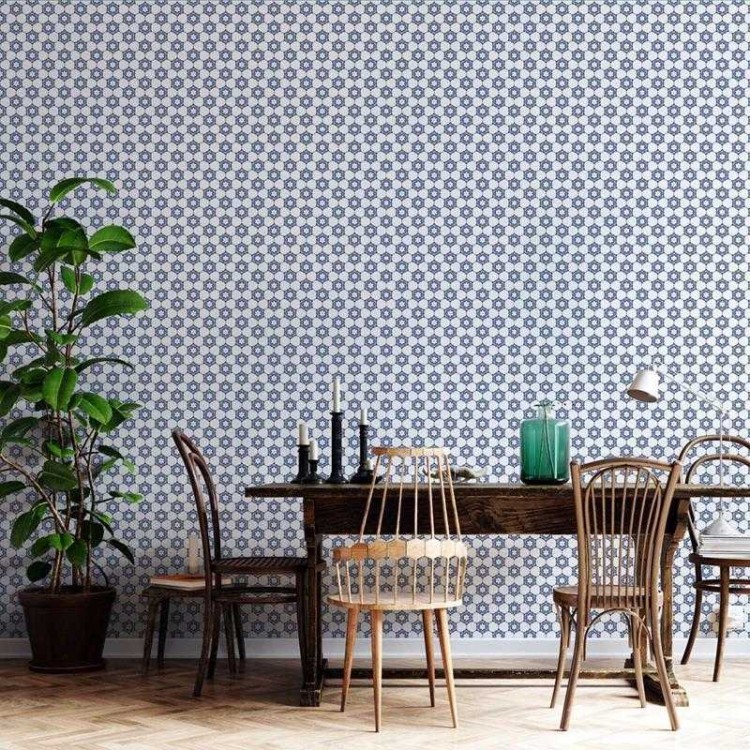 Papel de Parede Adesivo Geométrico Floral...