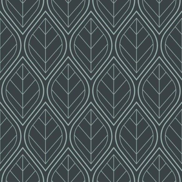 Papel de Parede Adesivo Geométrico Folhas Art Deco N014027
