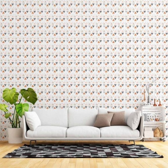 Papel de Parede Adesivo Geométrico Jovem Triangulos N015186