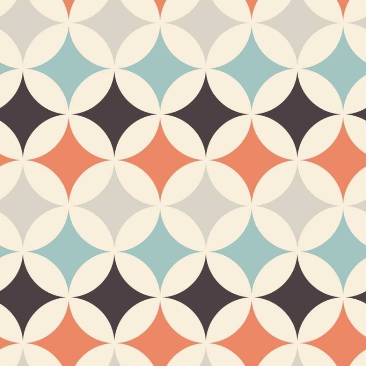 Papel de Parede Adesivo Geométrico Laranja e...