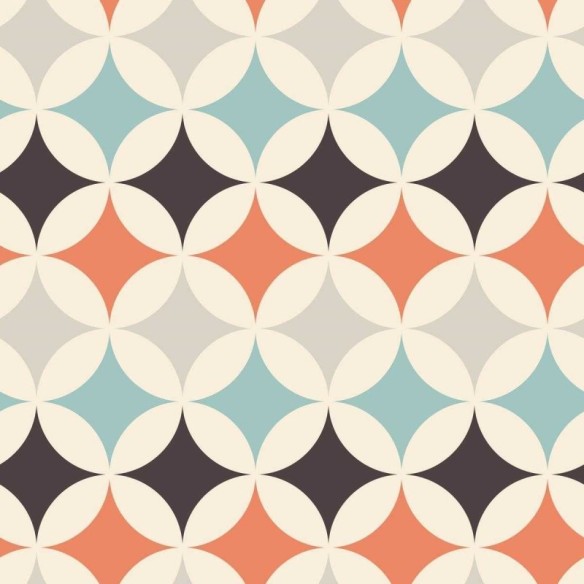 Papel de Parede Adesivo Geométrico Laranja e Azul N04214