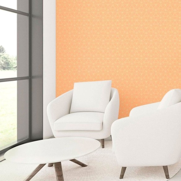 Papel de Parede Adesivo Geométrico Laranja N010127