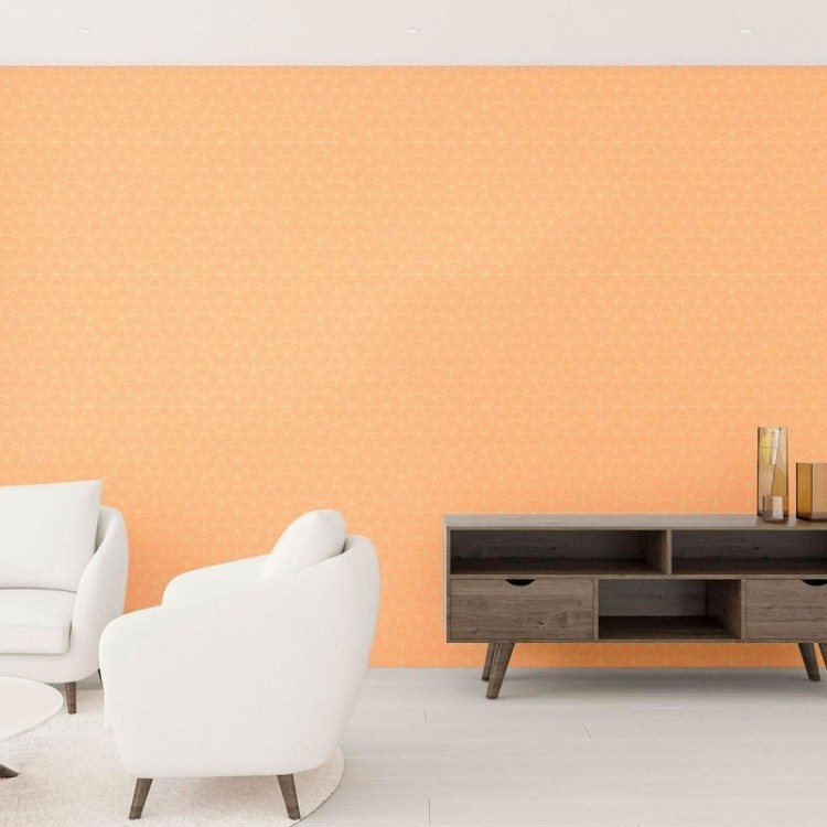 Papel de Parede Adesivo Geométrico Laranja N010127
