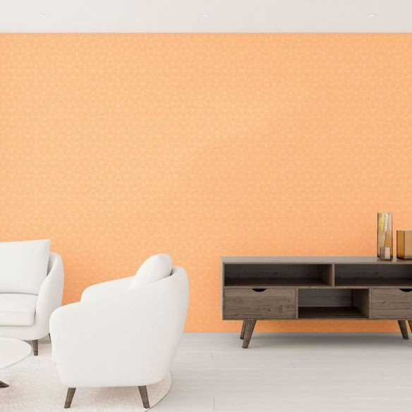 Papel de Parede Adesivo Geométrico Laranja N010127