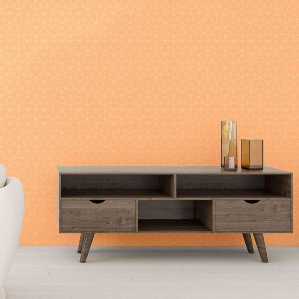 Papel de Parede Adesivo Geométrico Laranja N010127