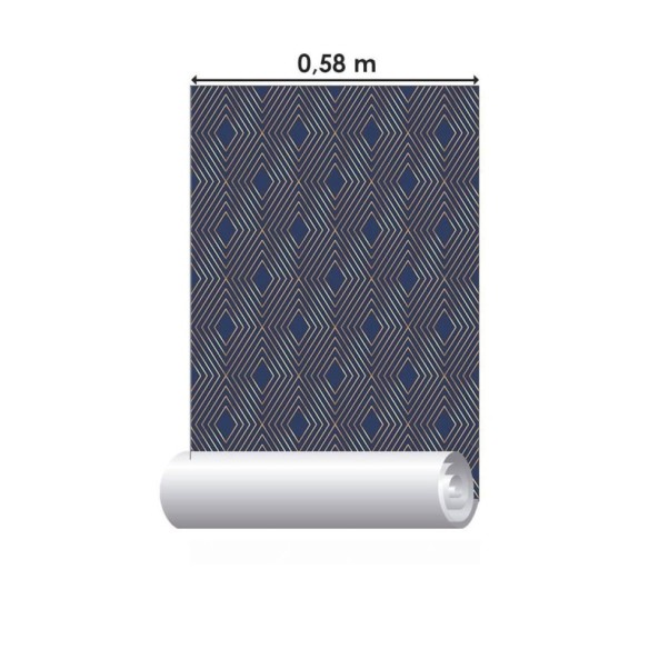 Papel de Parede Adesivo Geométrico Losango Azul N010012