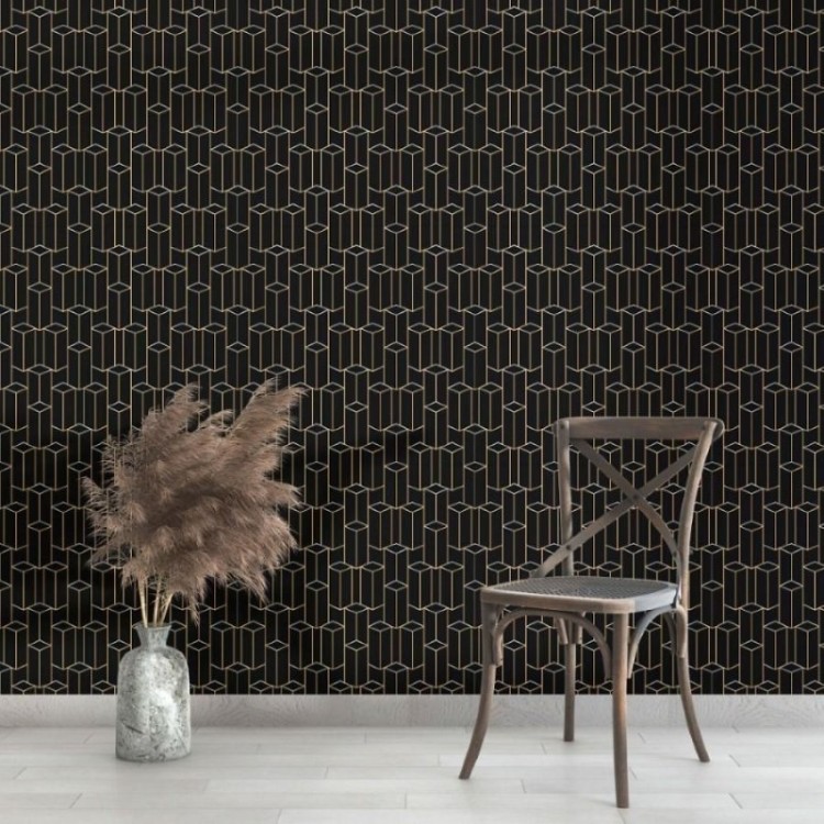 Papel de Parede Adesivo Geométrico Luxury Art...