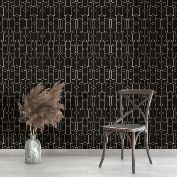 Papel de Parede Adesivo Geométrico Luxury Art Déco N013106