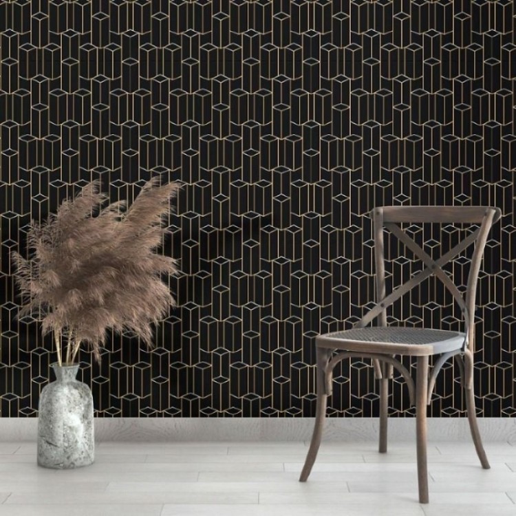 Papel de Parede Adesivo Geométrico Luxury Art...