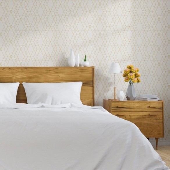 Papel de Parede Adesivo Geométrico Luxury Art Déco N013107