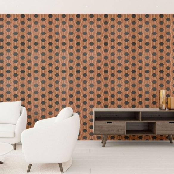 Papel de Parede Adesivo Geométrico Madeira N010055